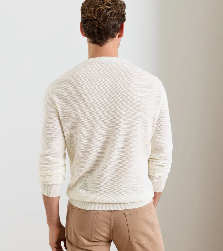 CROSSWINDS TEXTURED CREWNECK SWEATER - IVORY