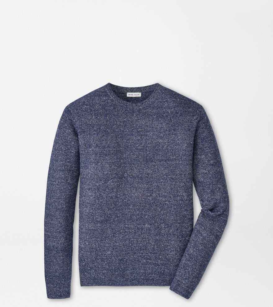 CROSSWINDS TEXTURED CREWNECK SWEATER - NAVY
