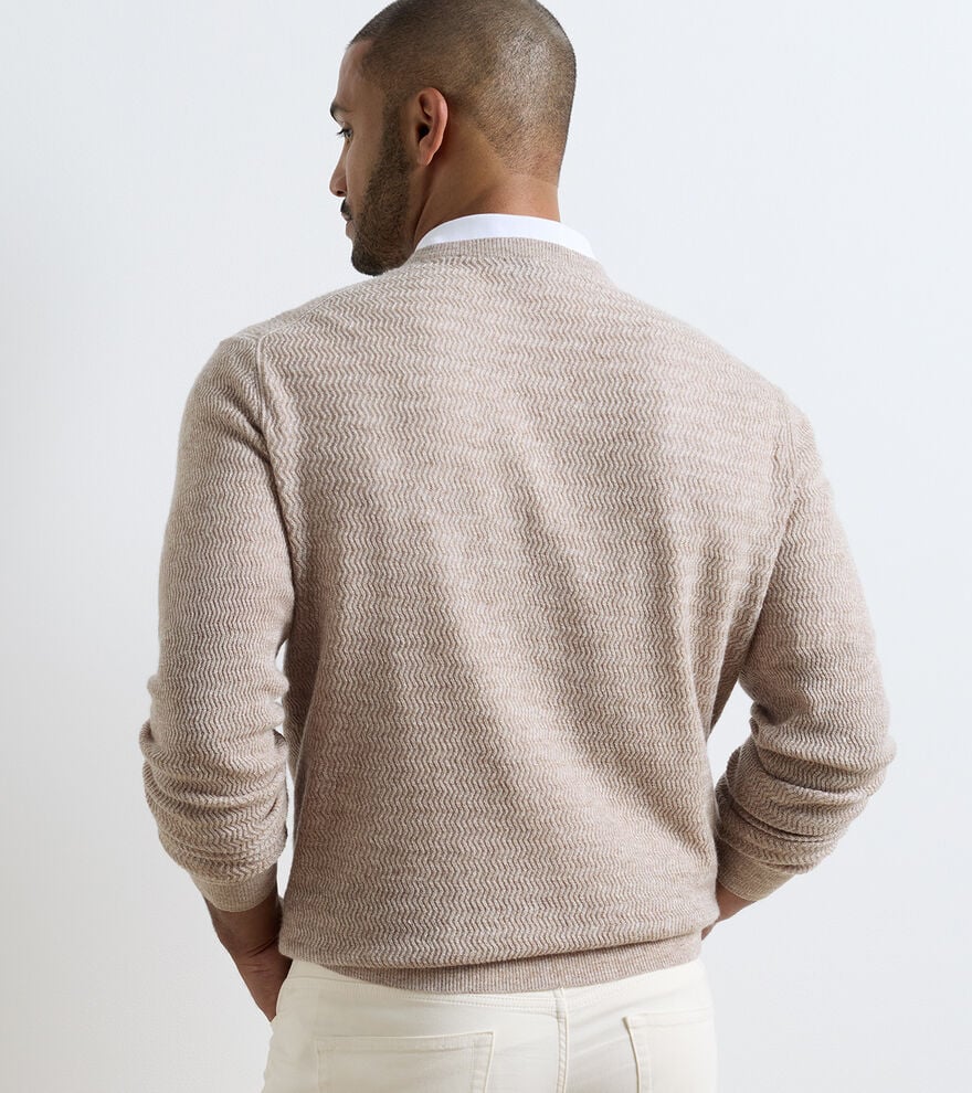 CROSSWINDS TEXTURED CREWNECK SWEATER - POPLAR BROWN