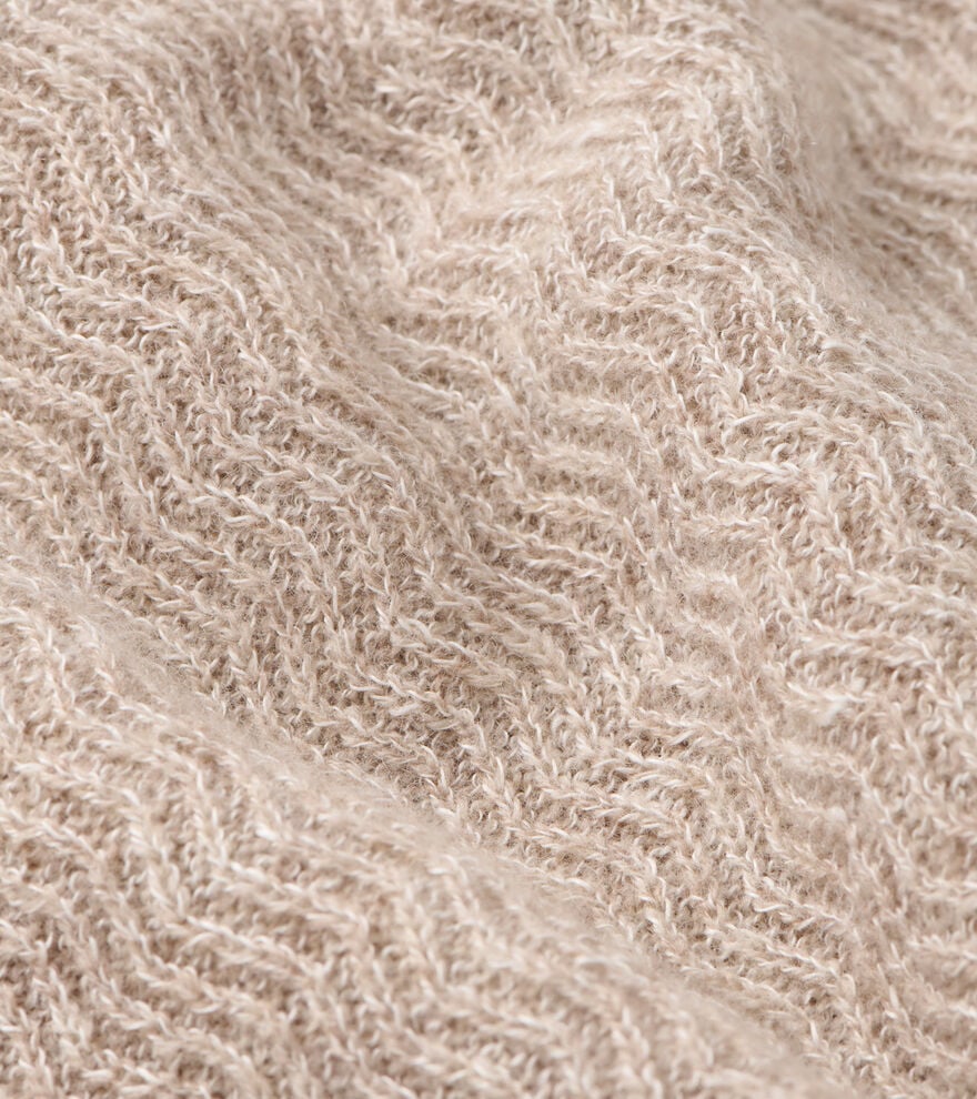 CROSSWINDS TEXTURED CREWNECK SWEATER - POPLAR BROWN