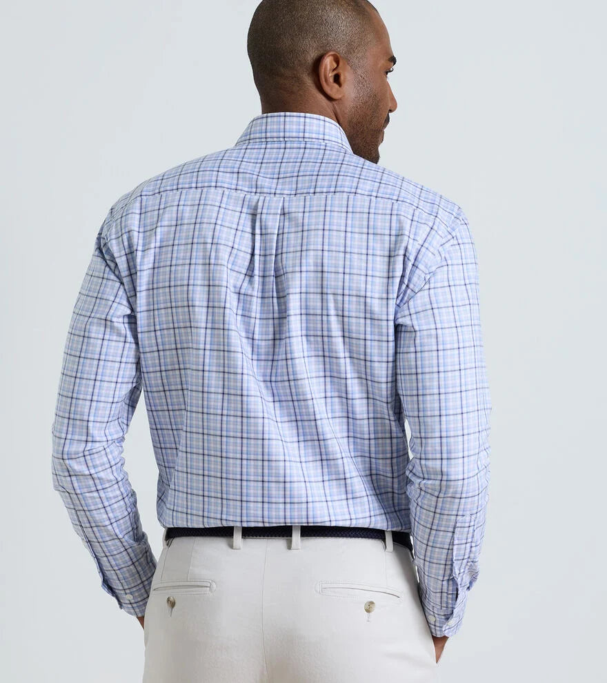 SIMON CROWN LITE COTTON STRETCH SHIRT - COTTAGE BLUE