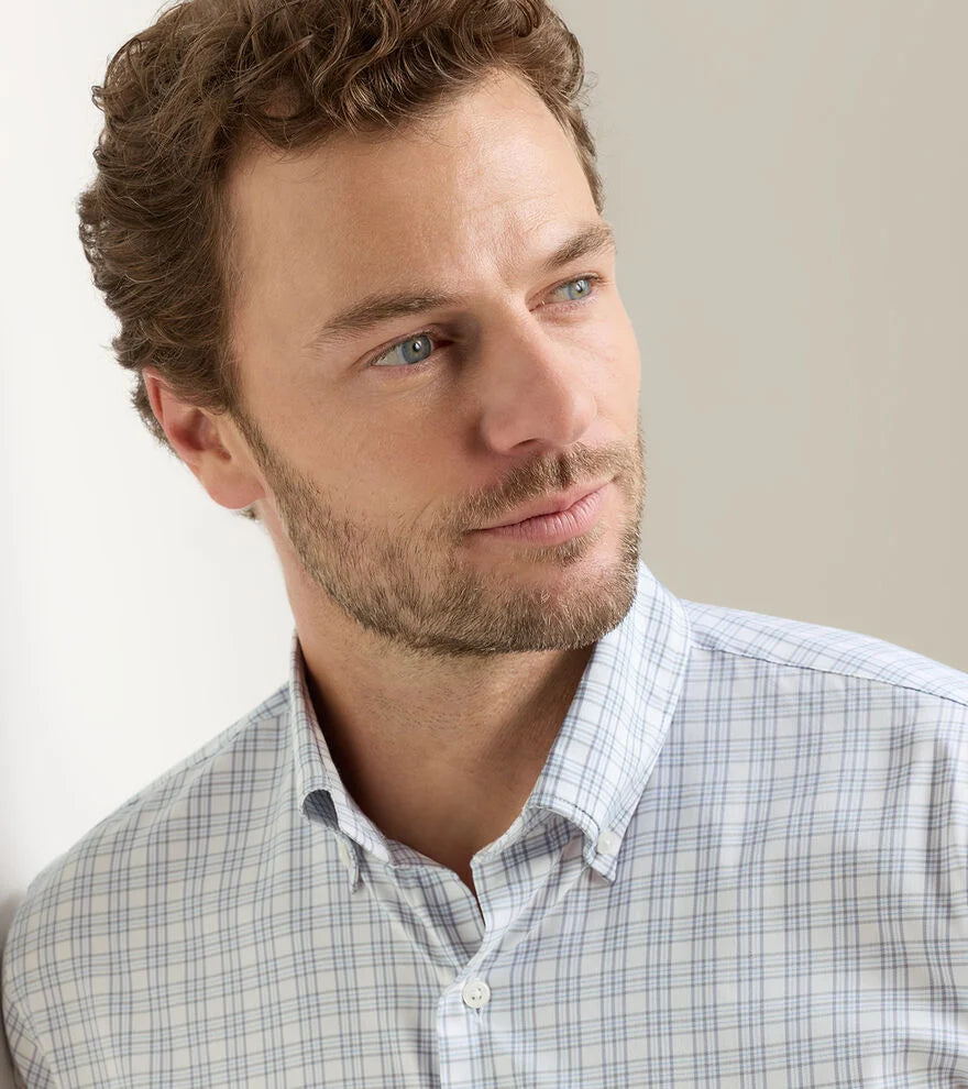 DOUGLAS CROWN LITE COTTON STRETCH SHIRT - GALE GREY