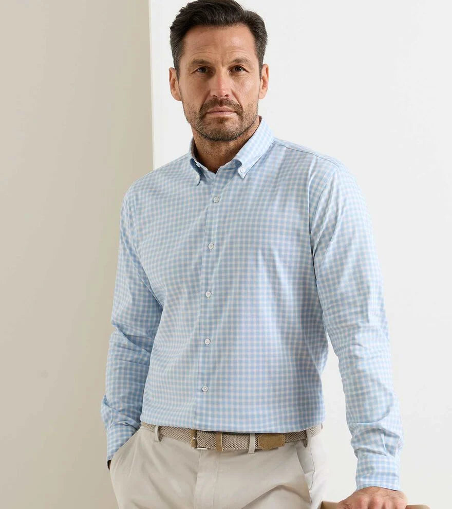 FELIX CROWN LITE COTTON STRETCH SHIRT- COTTAGE BLUE