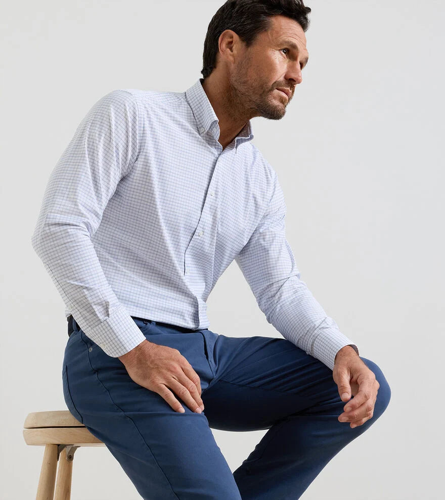 ROMMEL PERFORMANCE TWILL SHIRT- CLOUDY BLUE