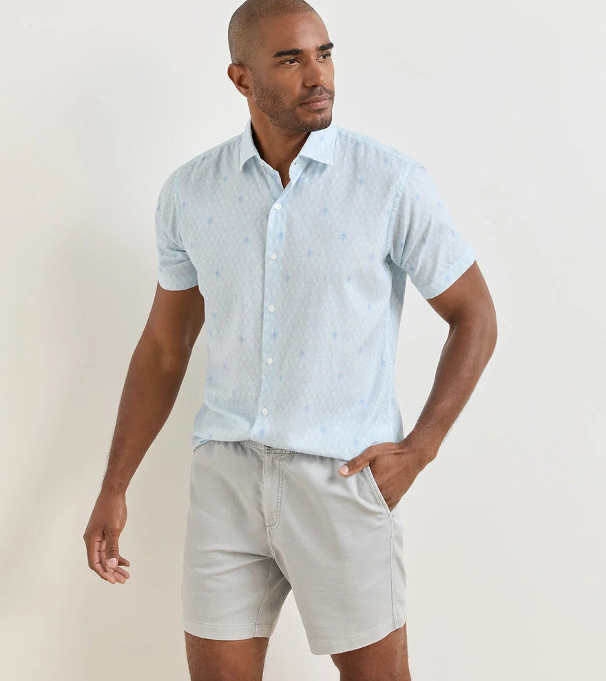 WHITEHAVEN COTTON LYOCELL SHIRT- STREAM BLUE