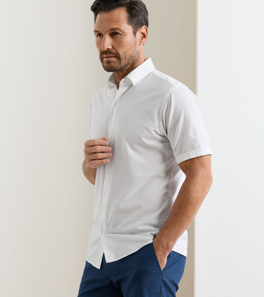 SEAWARD COTTON LYOCELL SHIRT-WHITE
