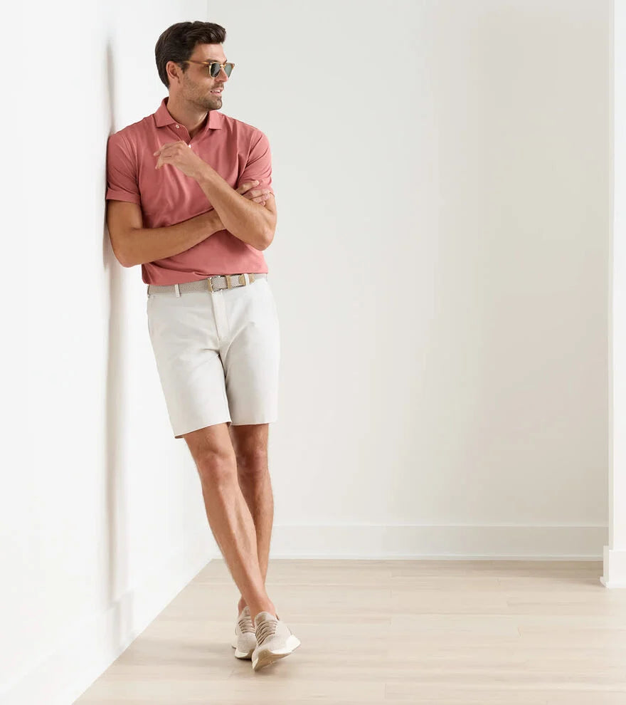 SURGE LINEN BLEND PERFORMANCE SHORT - TRUFFLE
