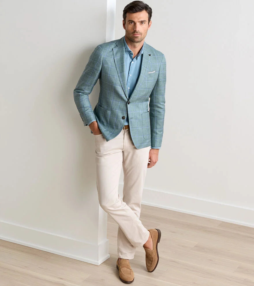 SALISBURY WINDOWPANE SOFT JACKET - WILLOW