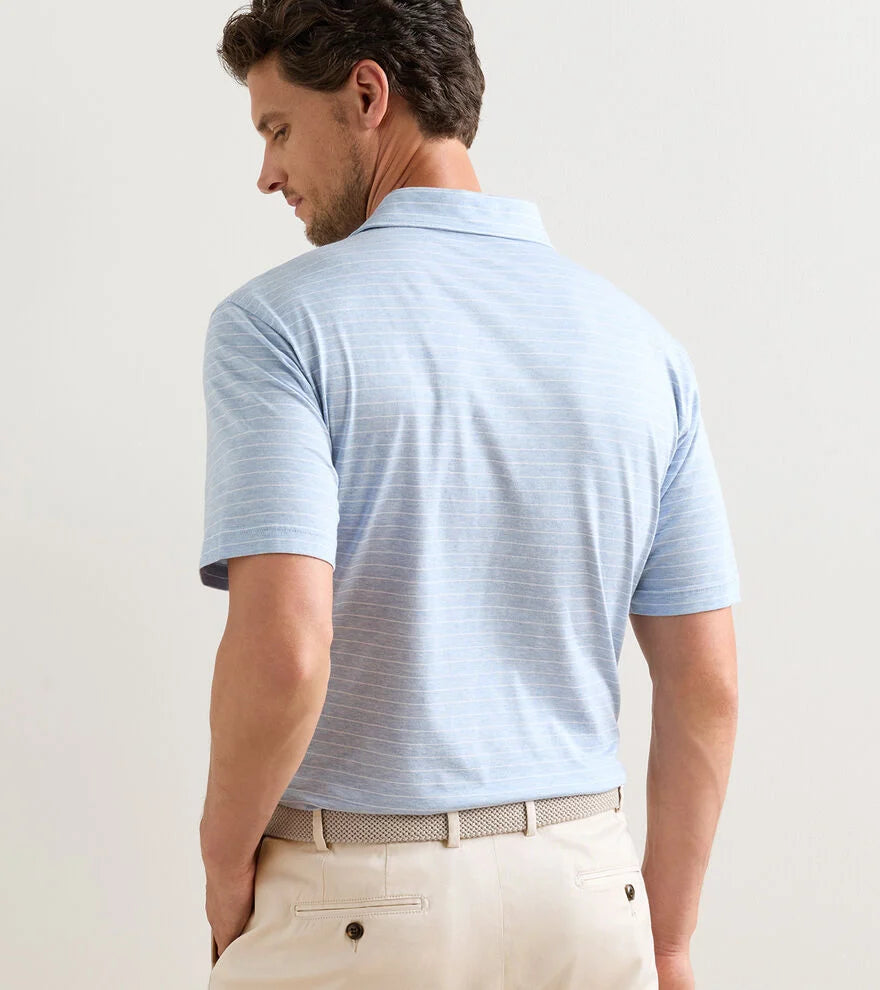 EXCURSIONIST FLEX STRIPED POLO- BLUE FROST