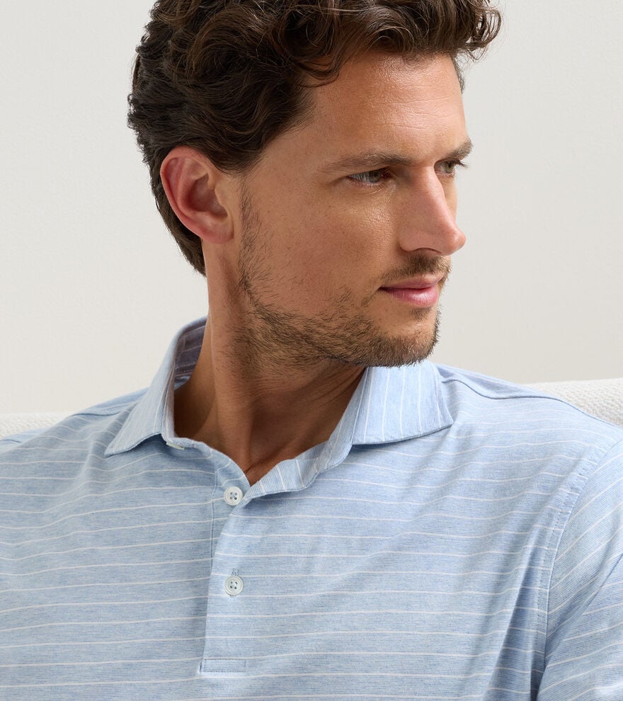 EXCURSIONIST FLEX STRIPED POLO- BLUE FROST