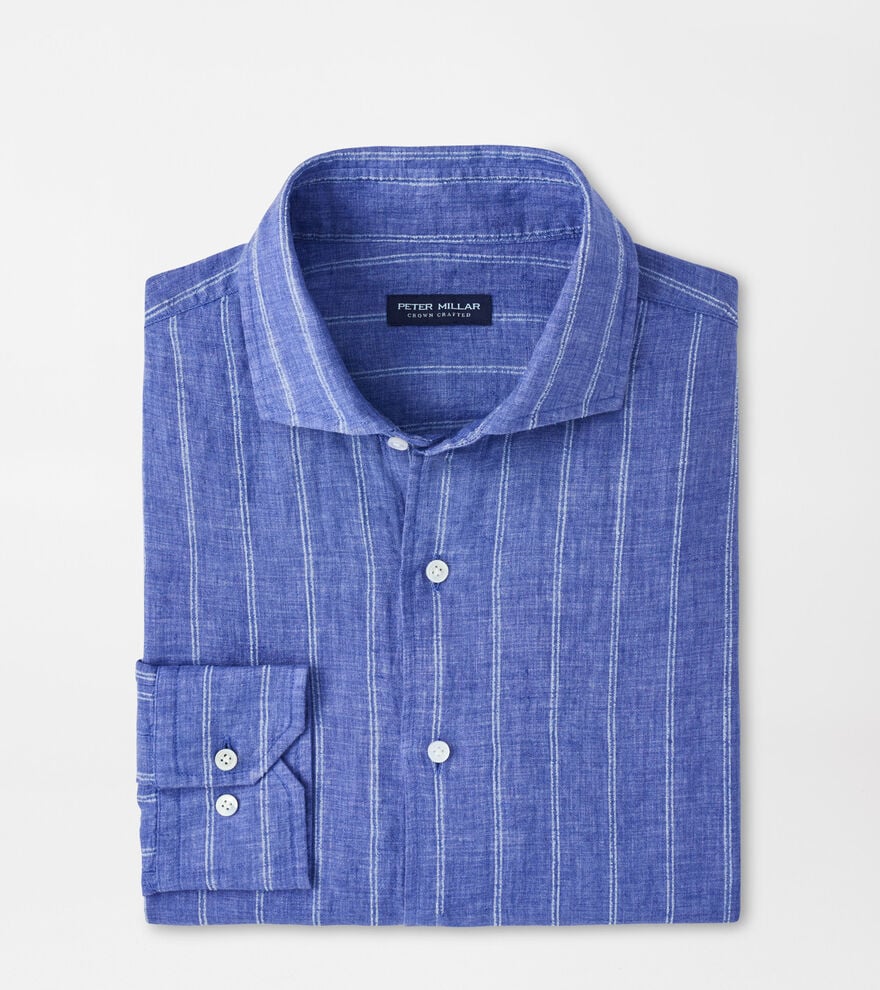 ASTINO LINO PENCIL STRIPE SHIRT-DUSK BLUE