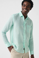 LINEN LAGUNA SHIRT - SEA BREEZE
