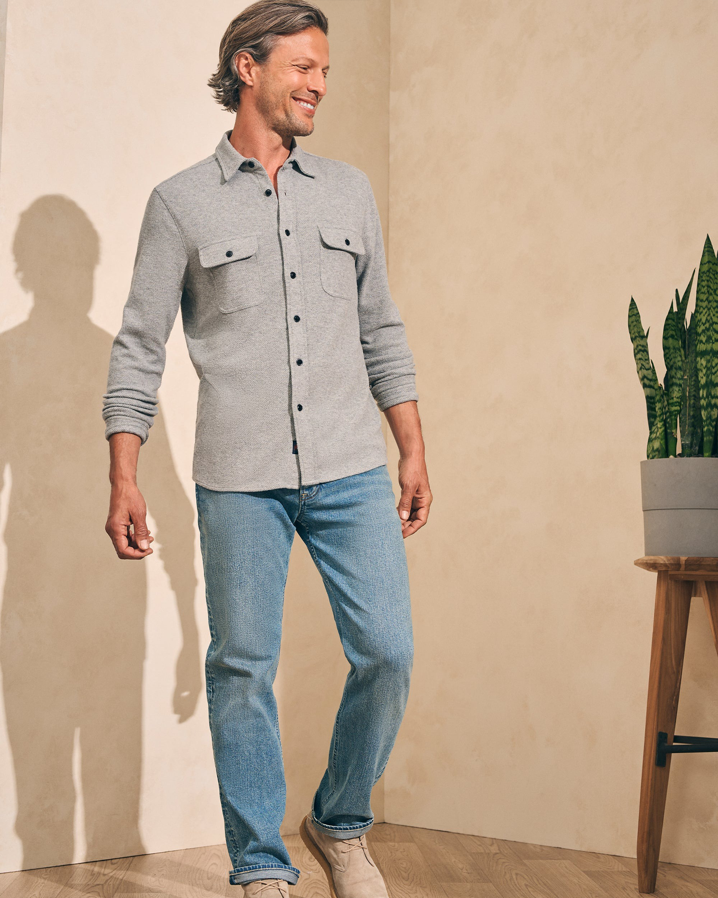 LEGEND SWEATER SHIRT - FOSSIL GREY TWILL