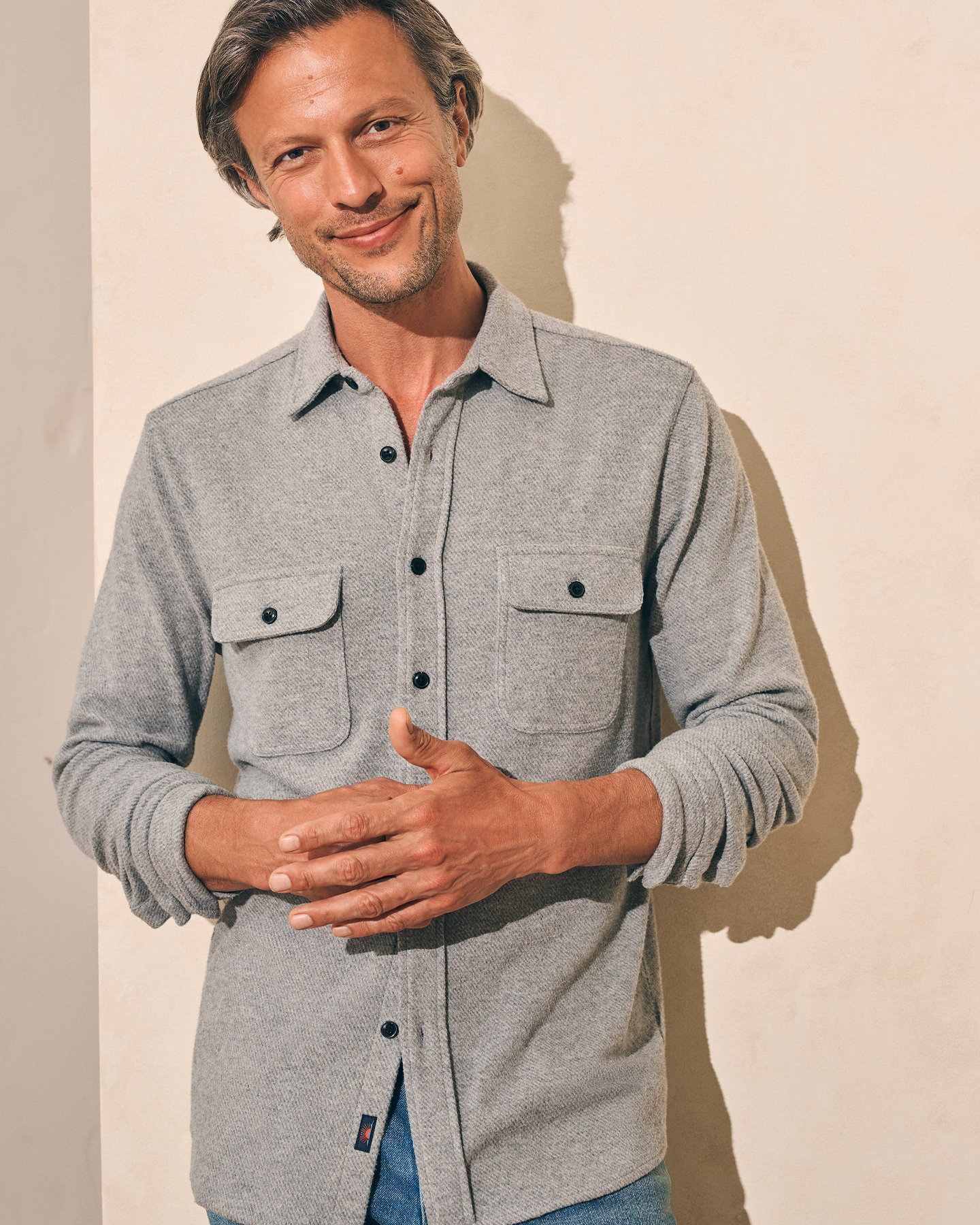 LEGEND SWEATER SHIRT - FOSSIL GREY TWILL