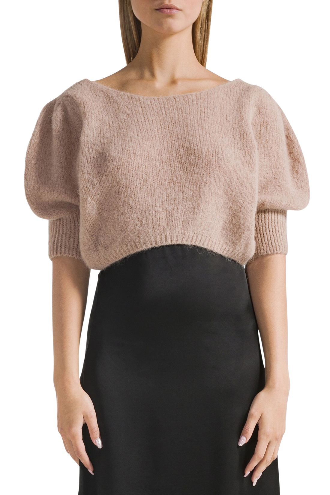 MANDA CROPPED CARDIGAN - MEDIUM BROWN