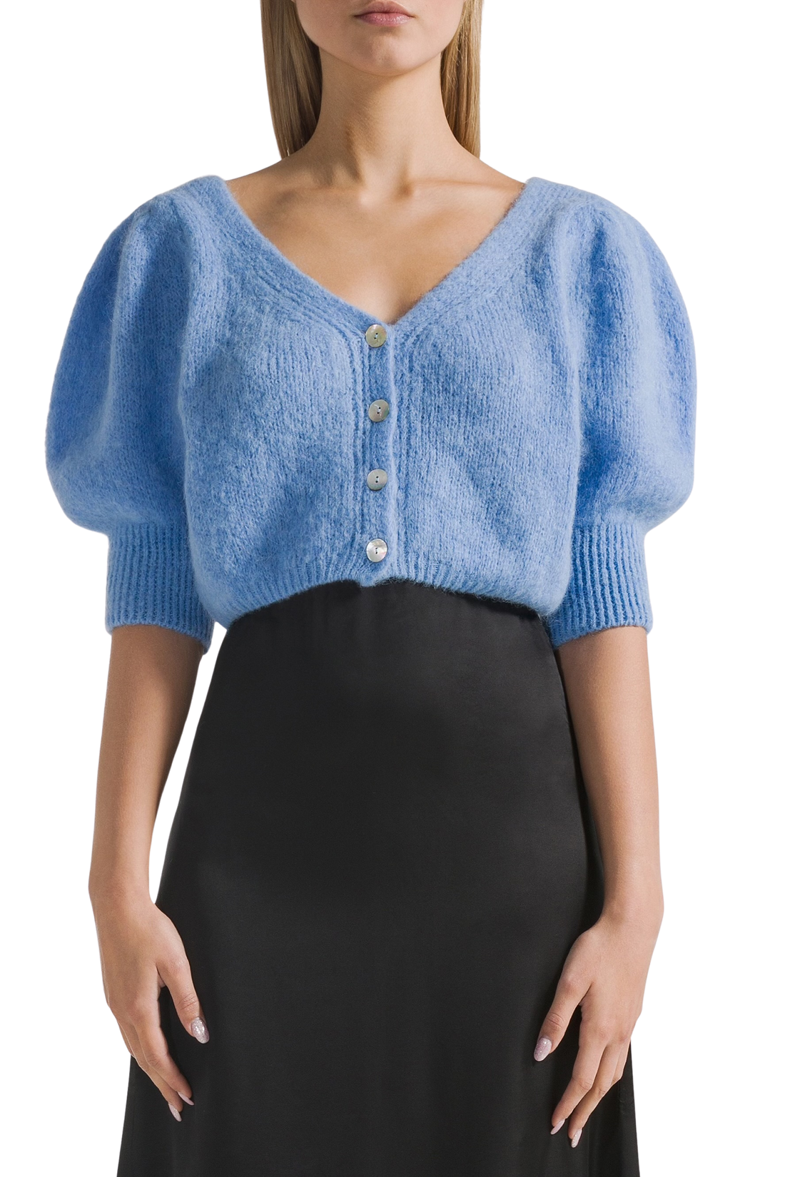 MANDA CROPPED CARDIGAN - SKY BLUE