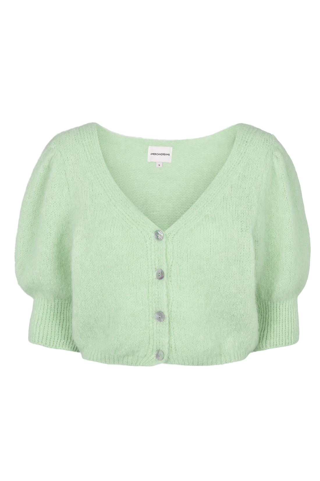 MANDA CROPPED CARDIGAN - LIGHT GREEN
