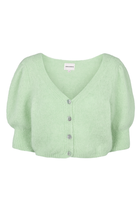 MANDA CROPPED CARDIGAN - LIGHT GREEN