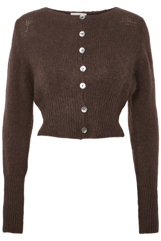 MATILDA ALPACA CARDIGAN - COCOA