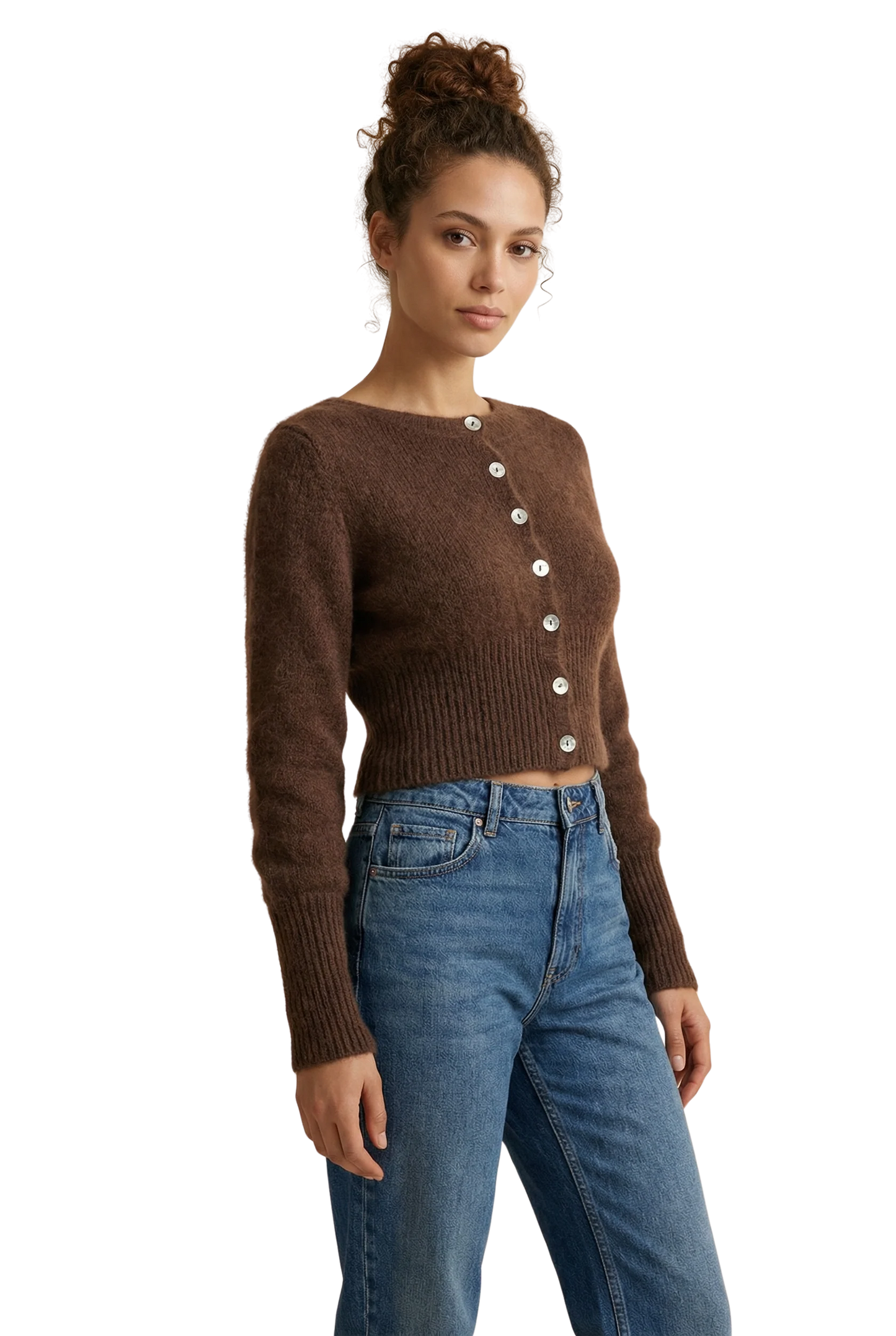 MATILDA ALPACA CARDIGAN - COCOA