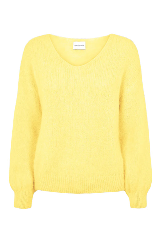 MILANA ALPACA BLEND SWEATER - LIGHT YELLOW