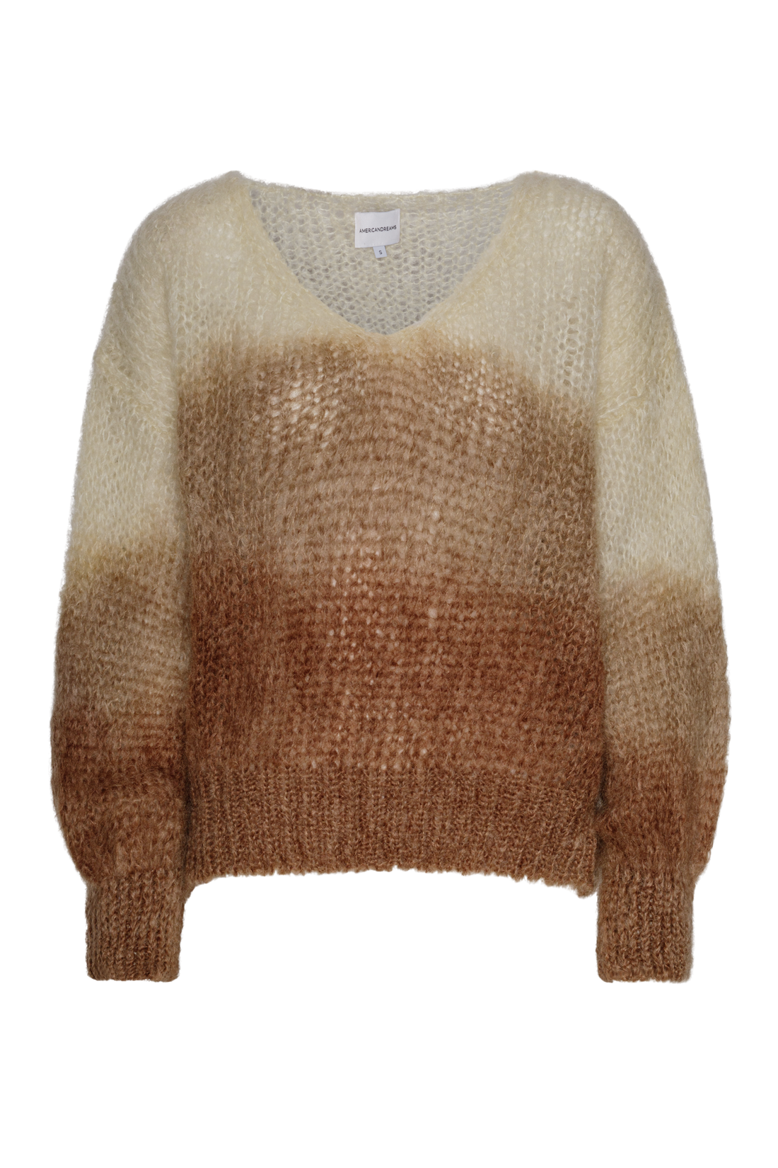 MILANA MOHAIR KNIT OMBRE SWEATER - WHITE/BROWN OMBRE