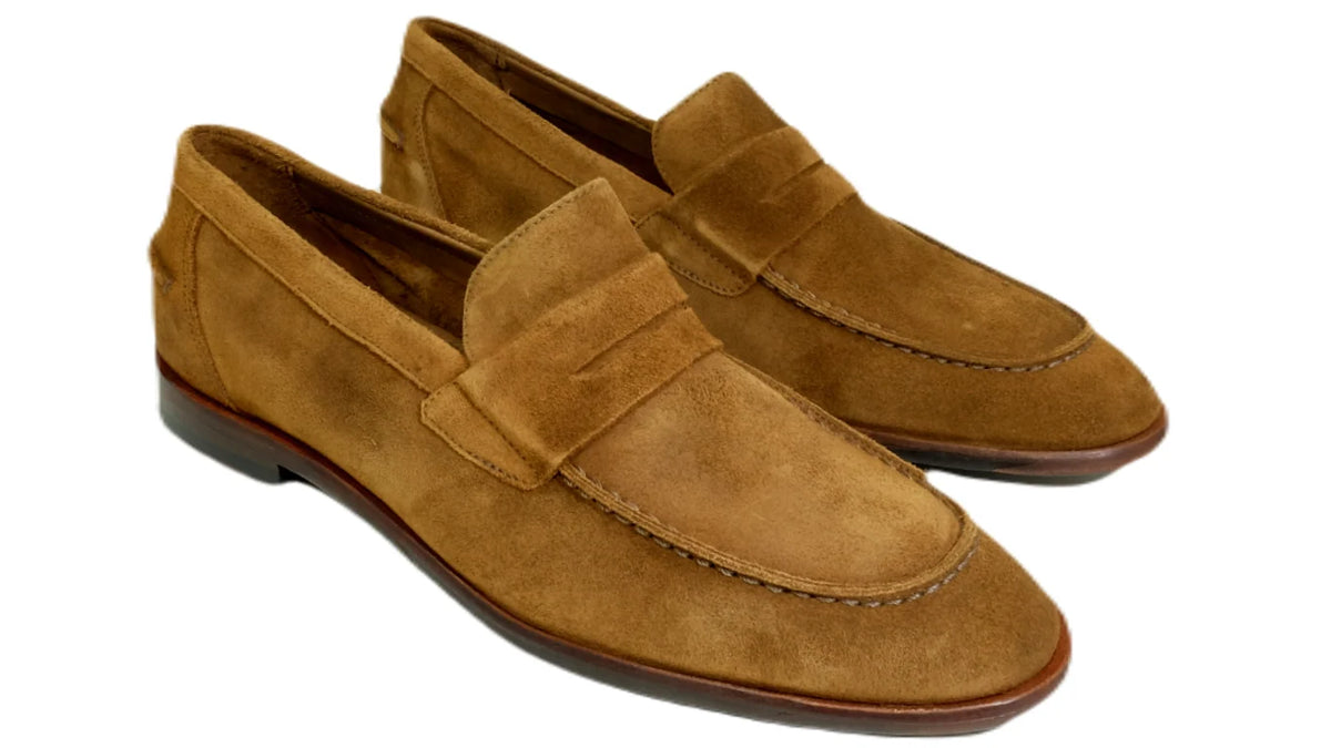 NAPLES SUEDE PENNY LOAFER - BOURBON