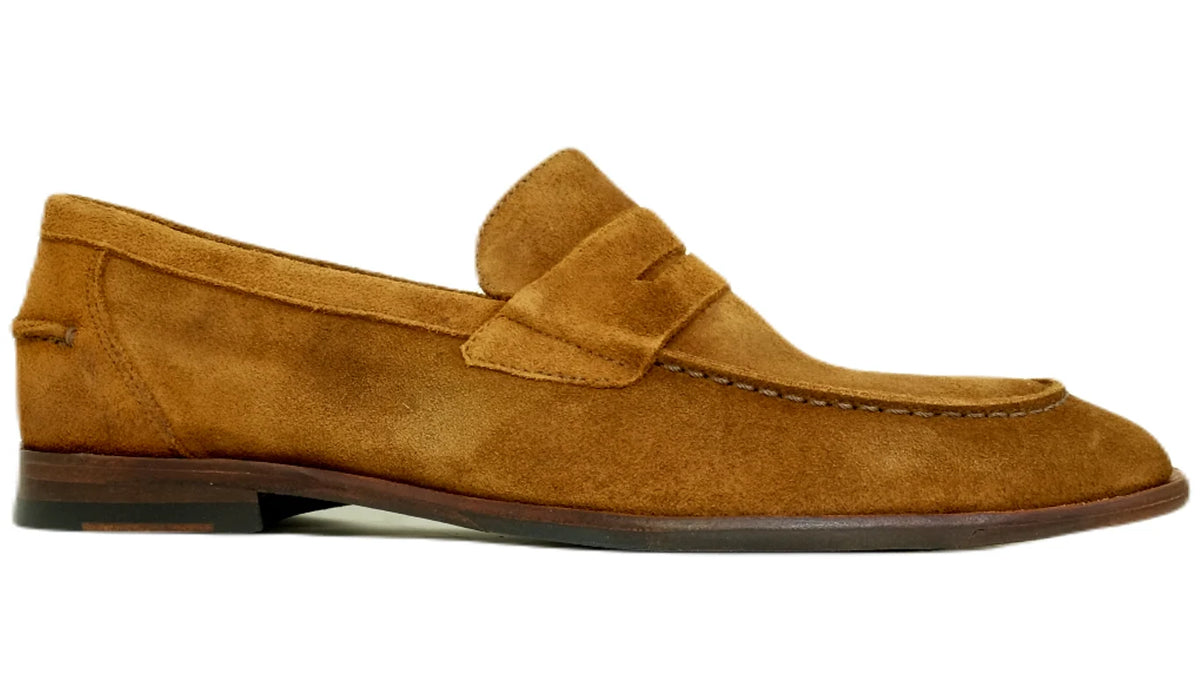 NAPLES SUEDE PENNY LOAFER - BOURBON