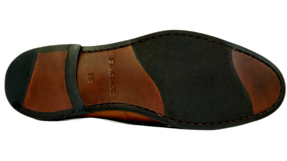 NAPLES LEATHER PENNY LOAFER - TROY BROWN