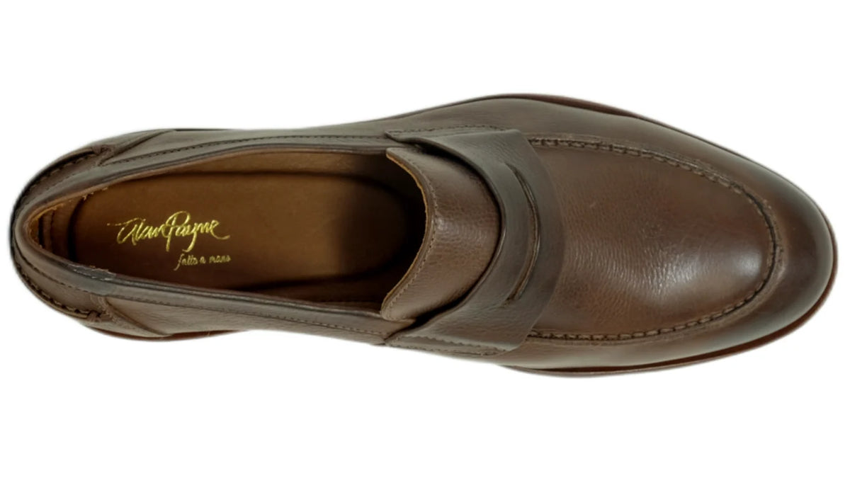 NAPLES LEATHER PENNY LOAFER - TROY BROWN
