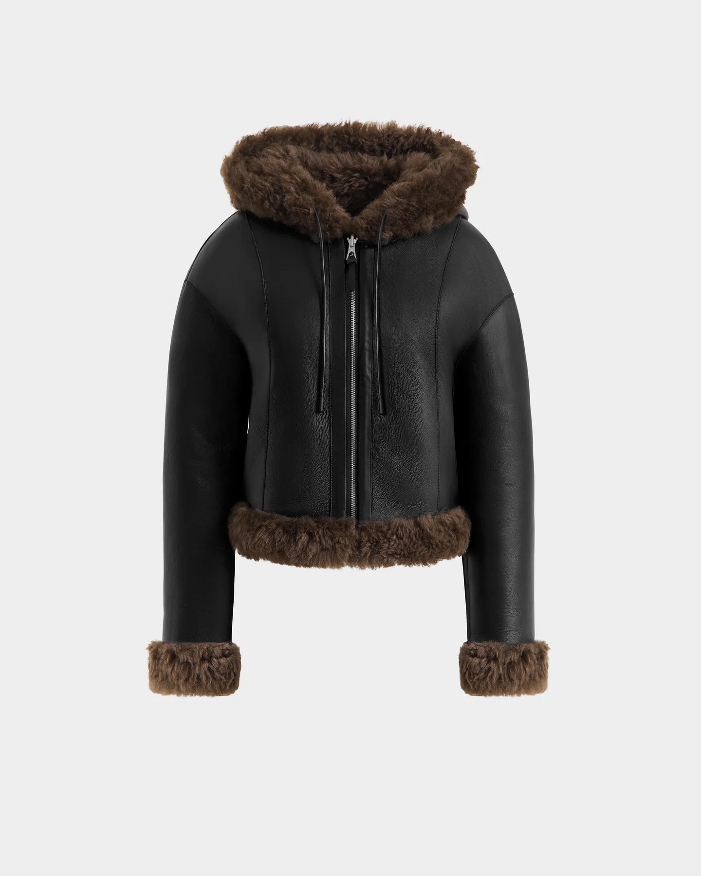 NORAH REVERSIBLE SHEARLING JACKET - BLACK ESPRESSO