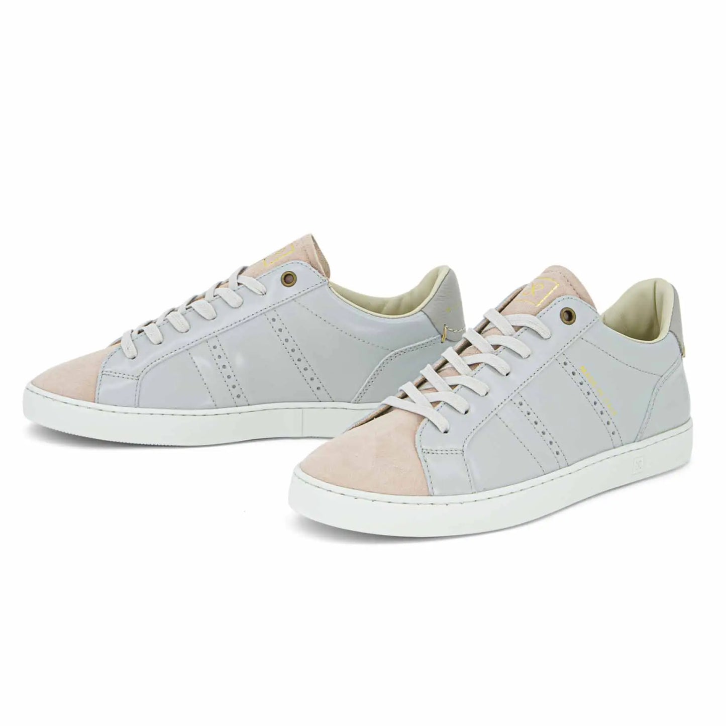 ODILE D WOMEN'S LEATHER AND NUBUCK SNEAKER - LIGHT GREY