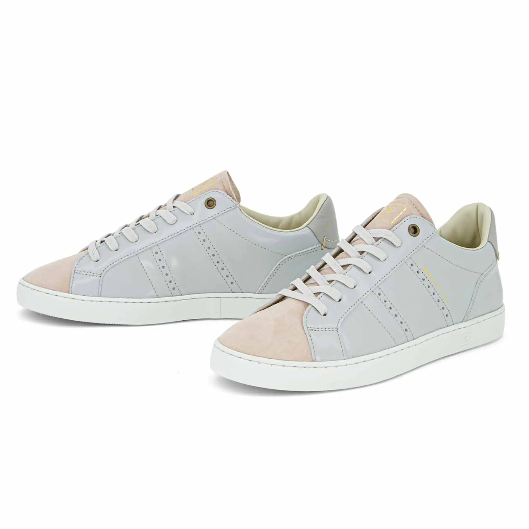 ODILE D WOMEN'S LEATHER AND NUBUCK SNEAKER - LIGHT GREY