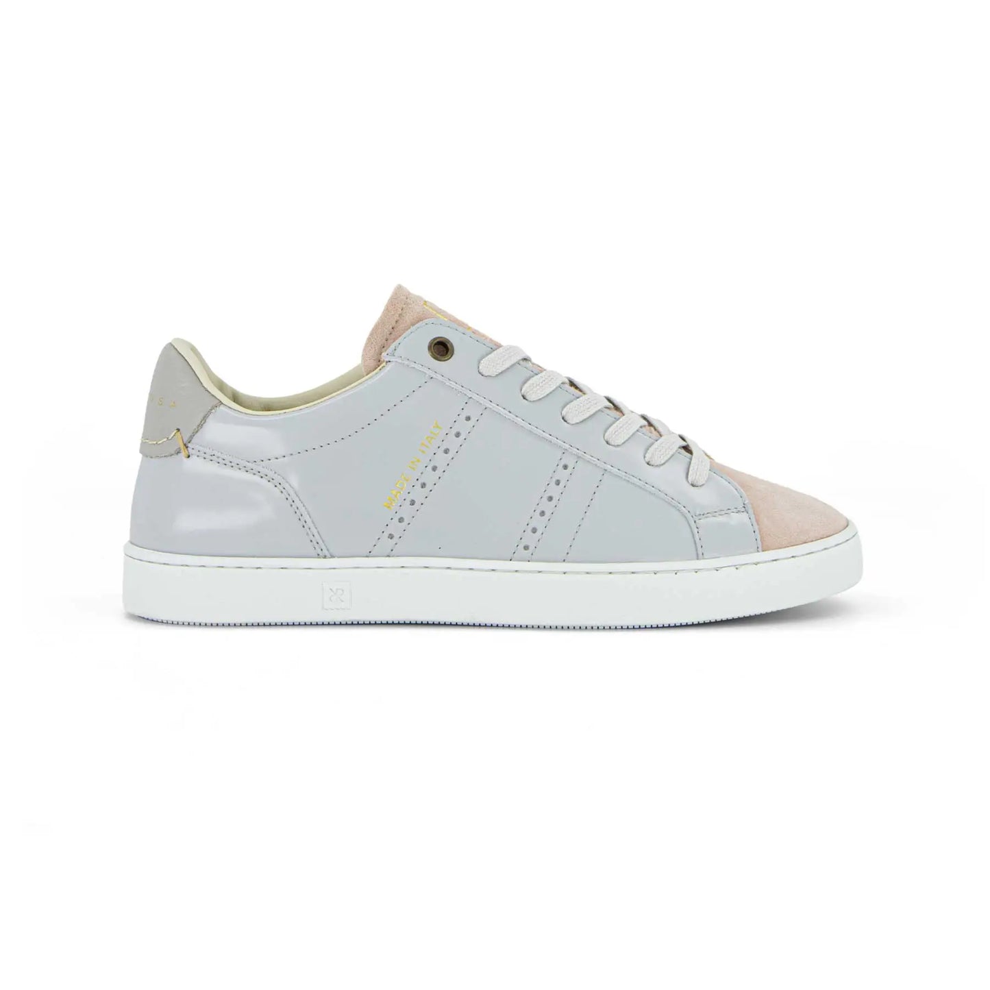 ODILE D WOMEN'S LEATHER AND NUBUCK SNEAKER - LIGHT GREY