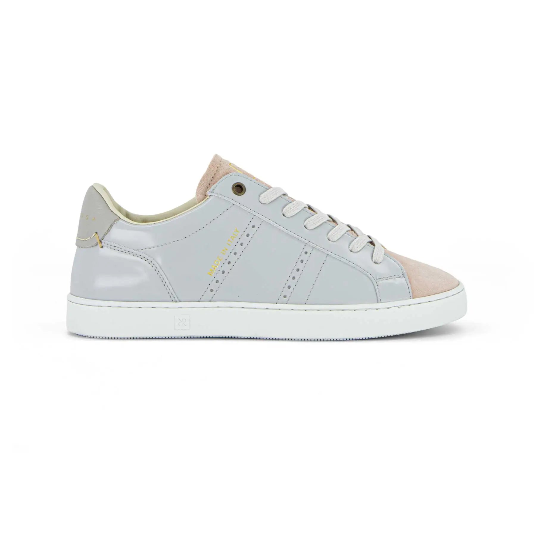 ODILE D WOMEN'S LEATHER AND NUBUCK SNEAKER - LIGHT GREY