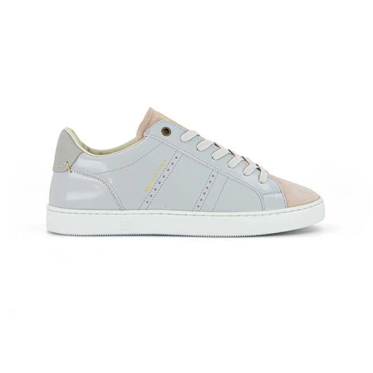 ODILE D WOMEN'S LEATHER AND NUBUCK SNEAKER - LIGHT GREY