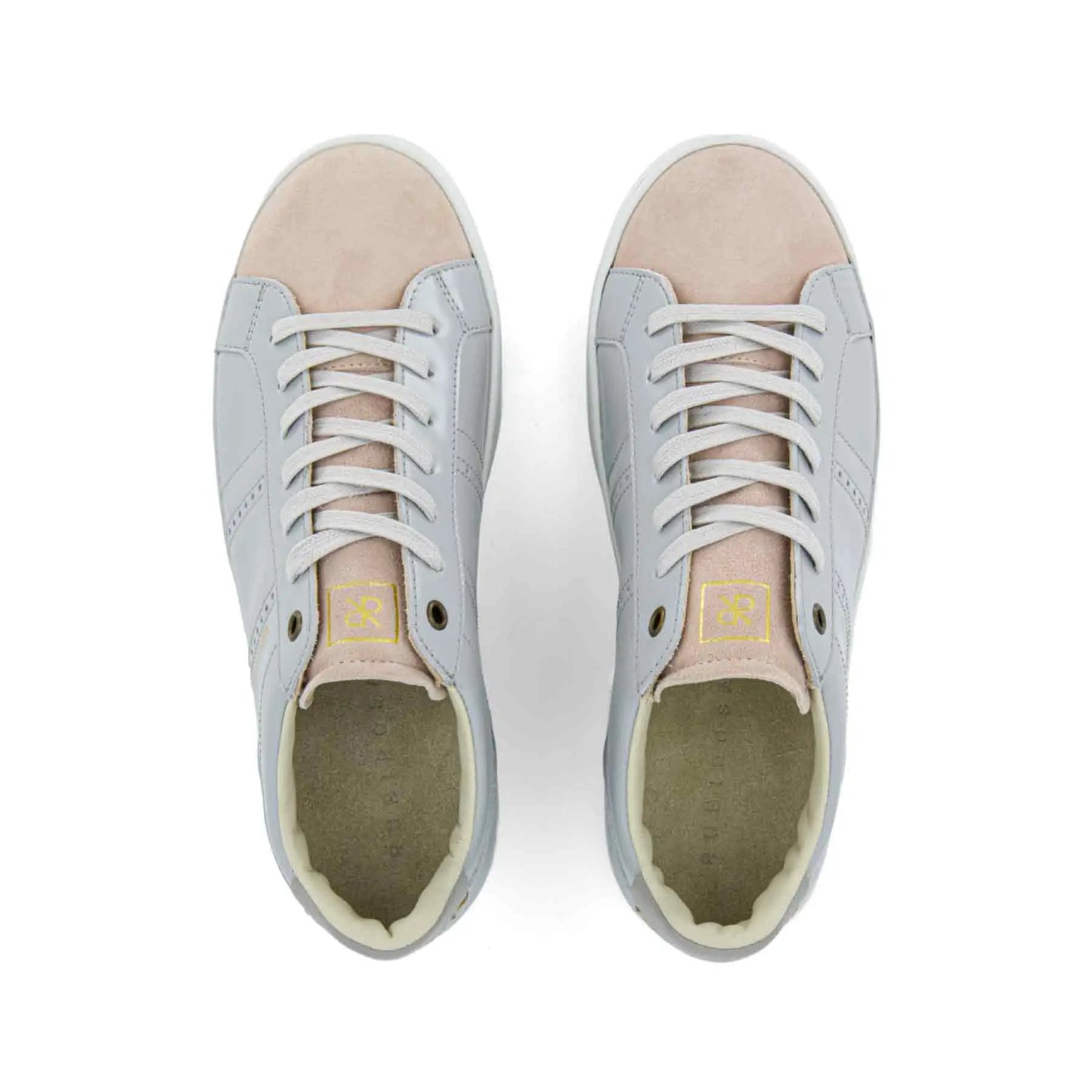 ODILE D WOMEN'S LEATHER AND NUBUCK SNEAKER - LIGHT GREY