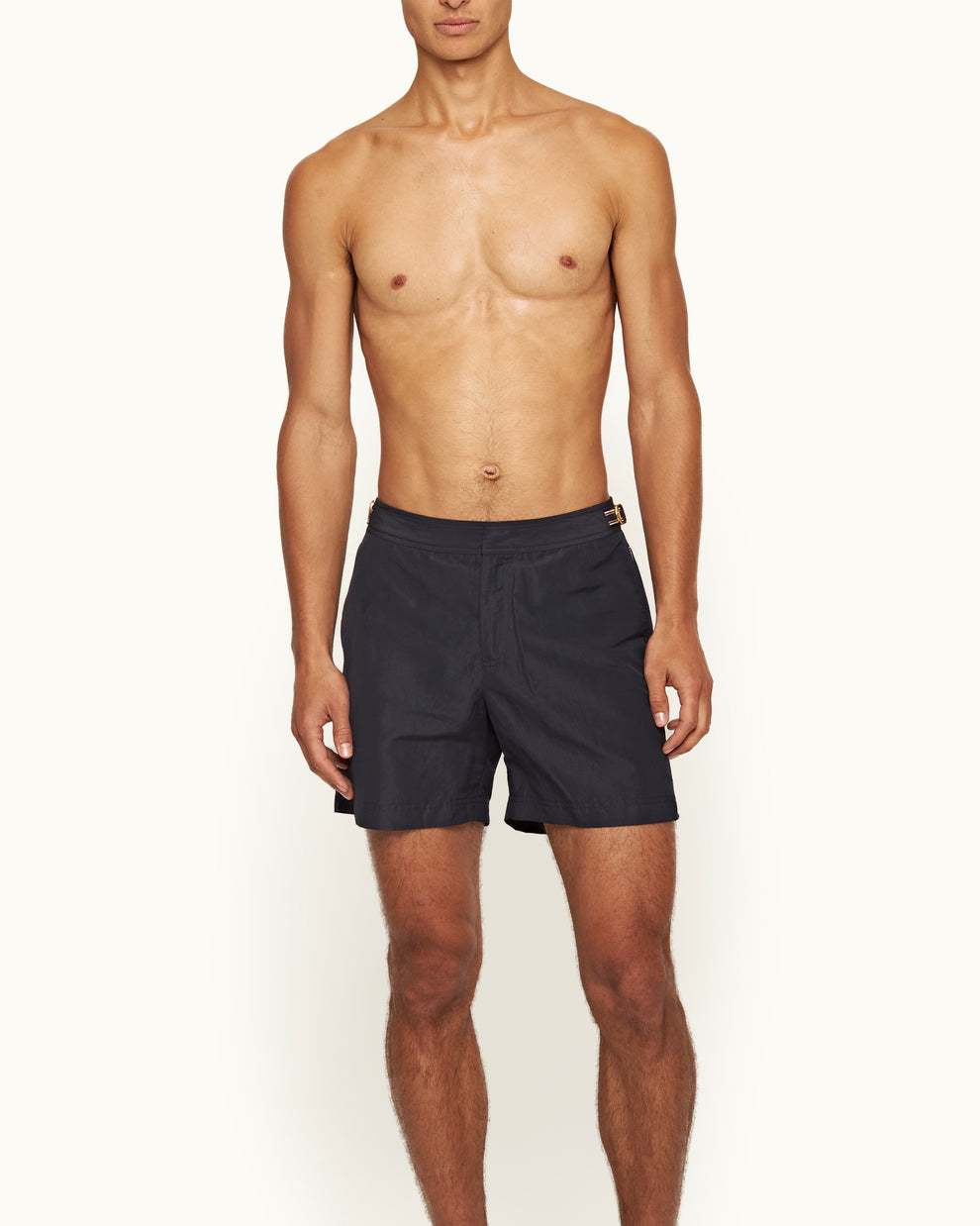 BULLDOG LINEN SWIM SHORT - NIGHT IRIS/STRIPE