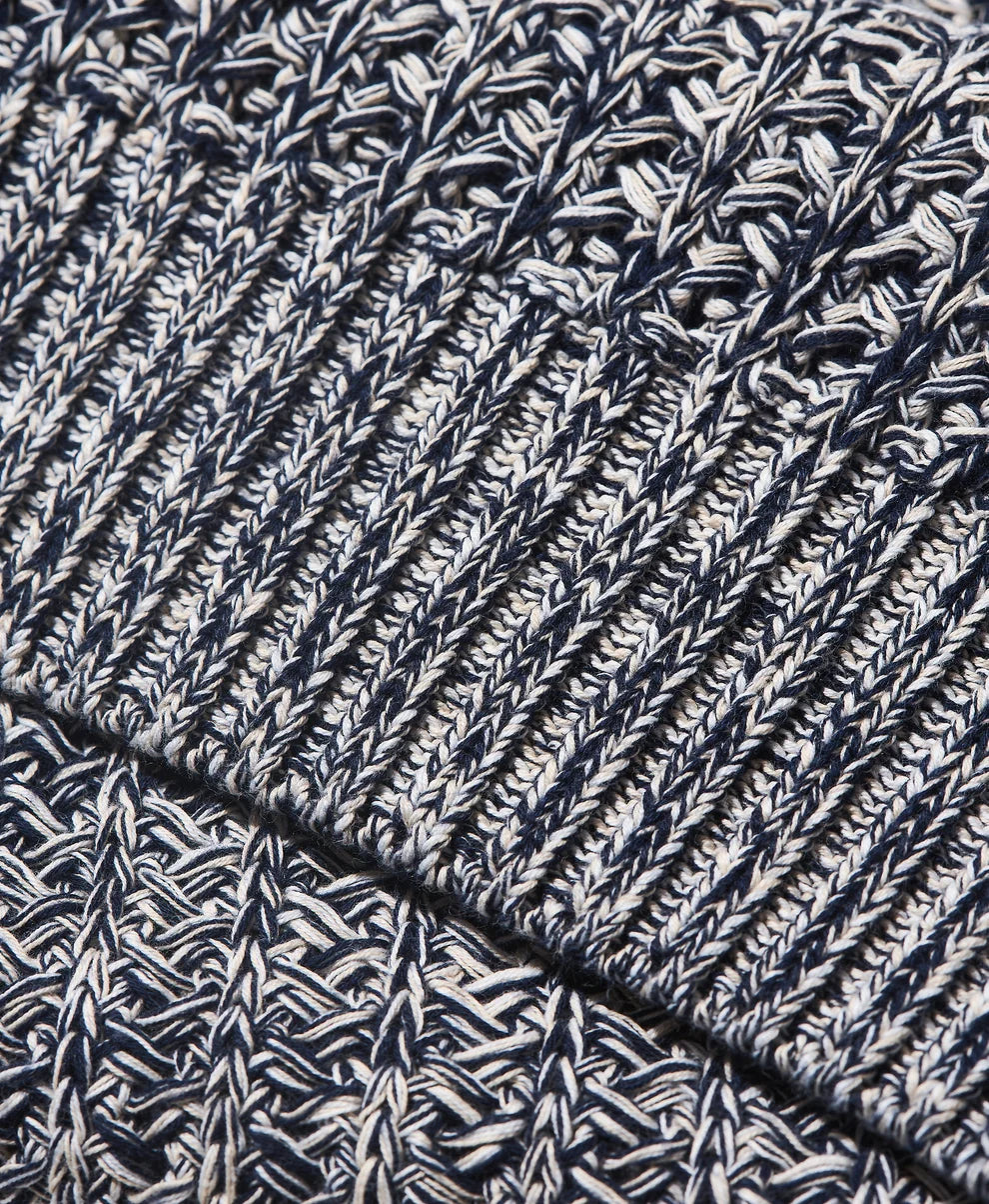 GIDEON MIX CROCHET SWEATER - NIGHT IRIS MIX