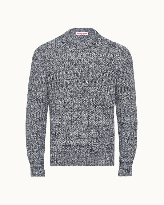 GIDEON MIX CROCHET SWEATER - NIGHT IRIS MIX
