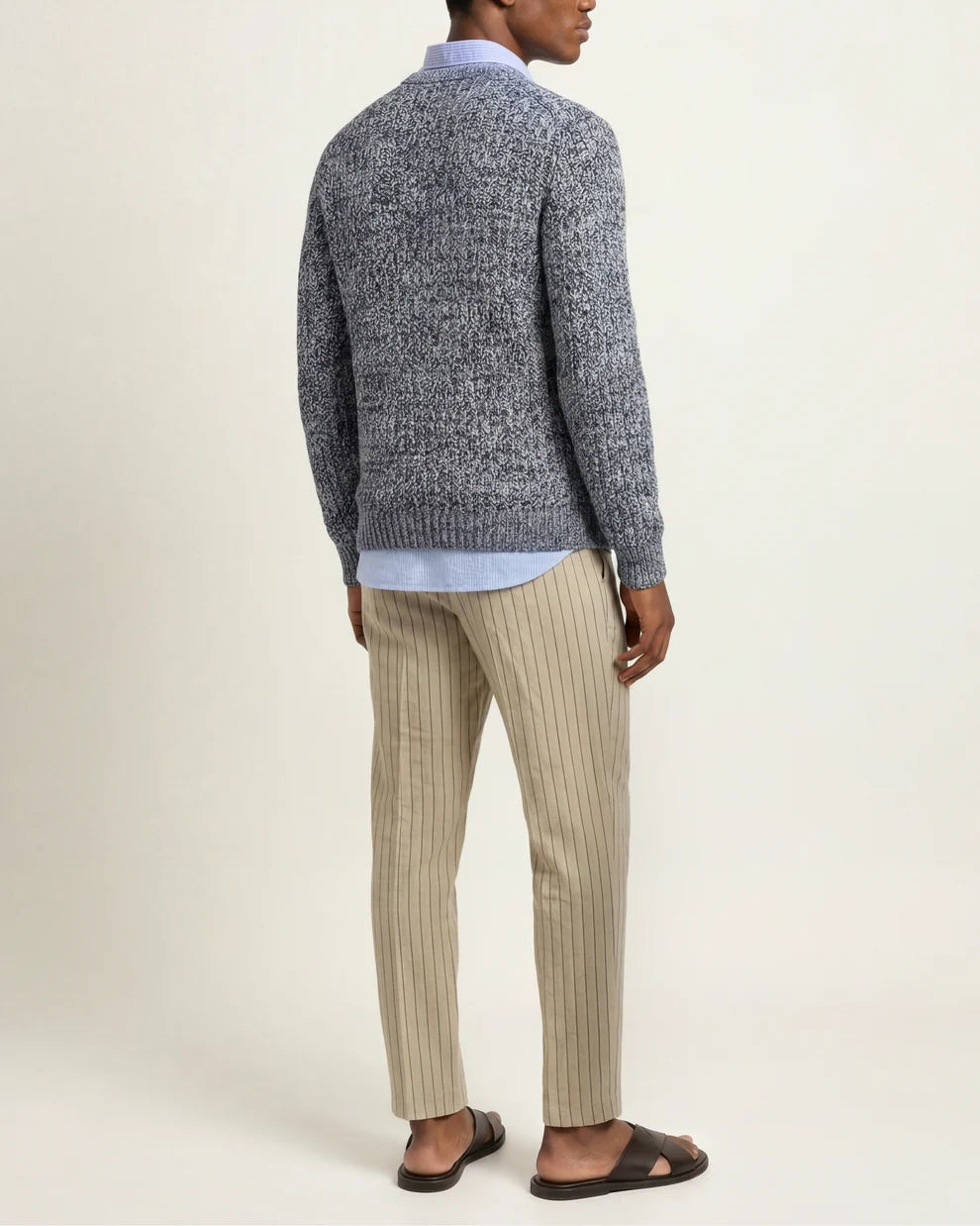 GIDEON MIX CROCHET SWEATER - NIGHT IRIS MIX