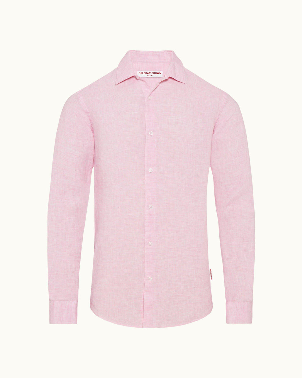 GILES LINEN SHIRT - PALE PINK/WHITE