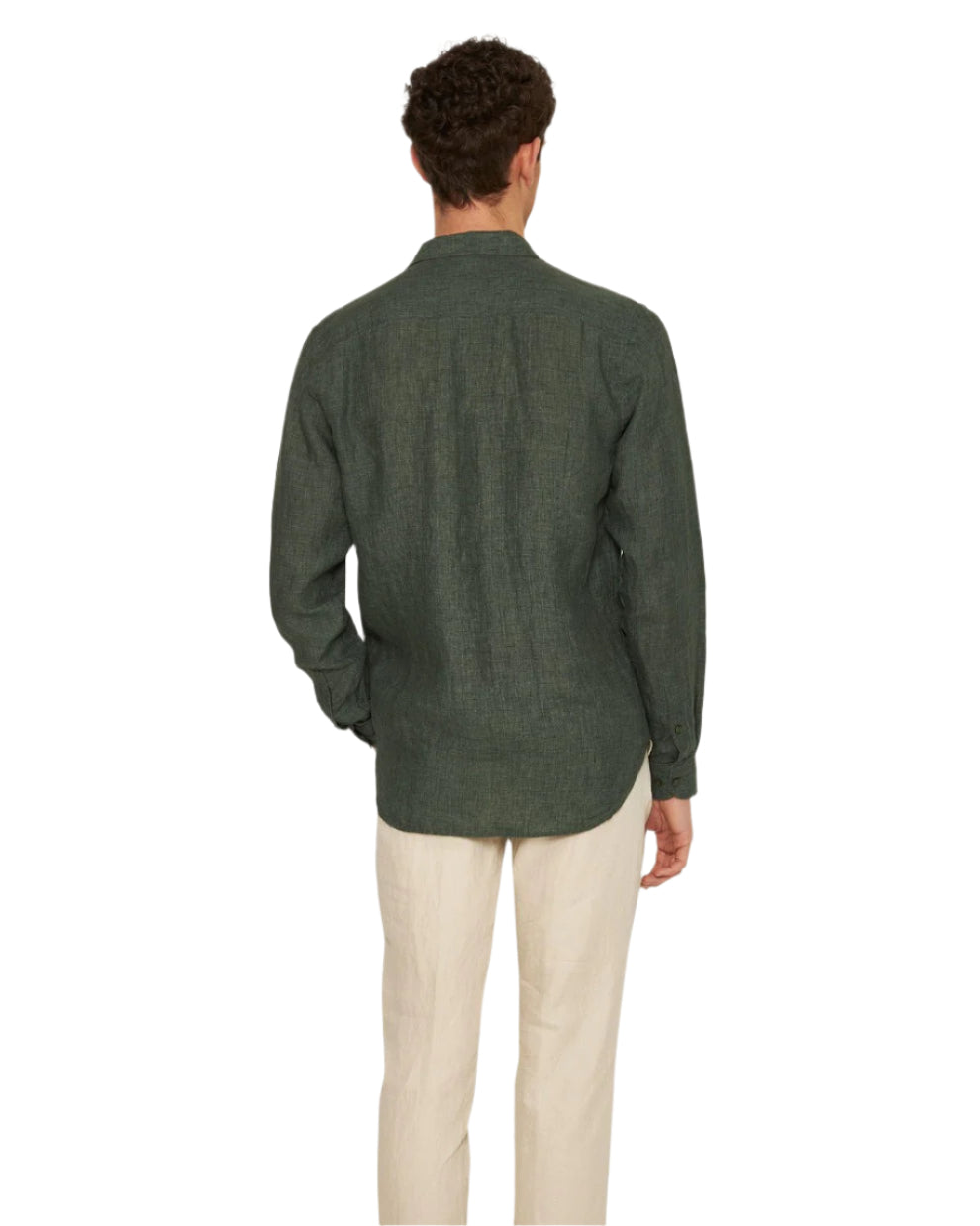 GILES STITCHED LINEN SHIRT - LIGHT KOMBU