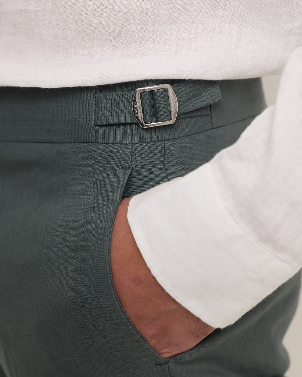 GRIFFON ITALIAN LINEN TROUSER - KHAKI