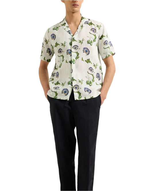 MAITAN CORONARIA LINEN SHIRT - WHITE SAND