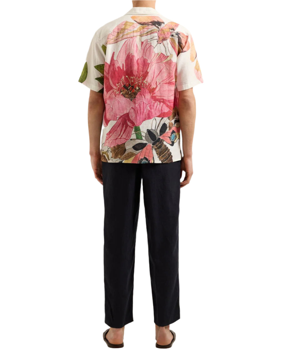 MAITAN PAEONIA LINEN SHIRT - PINK LEMONADE