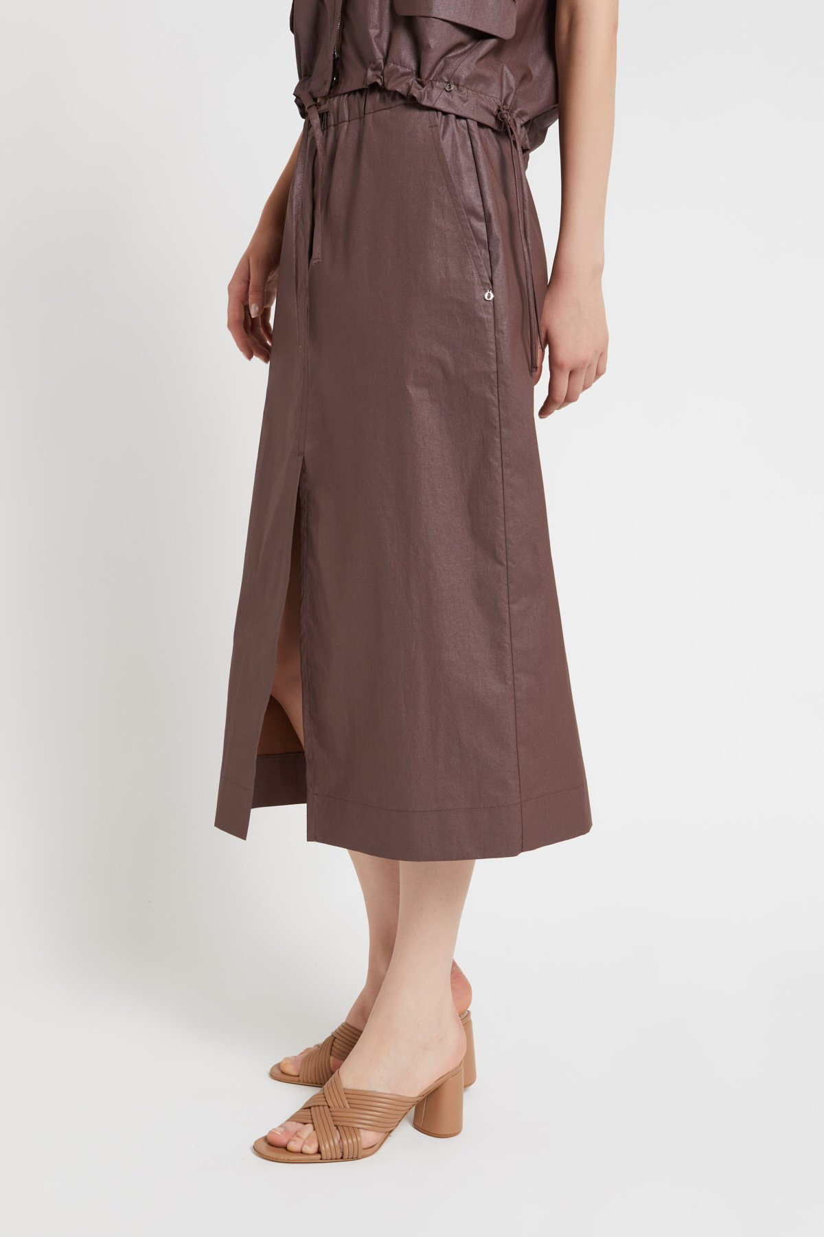 COCOA DRAWSTRING MAXI SKIRT