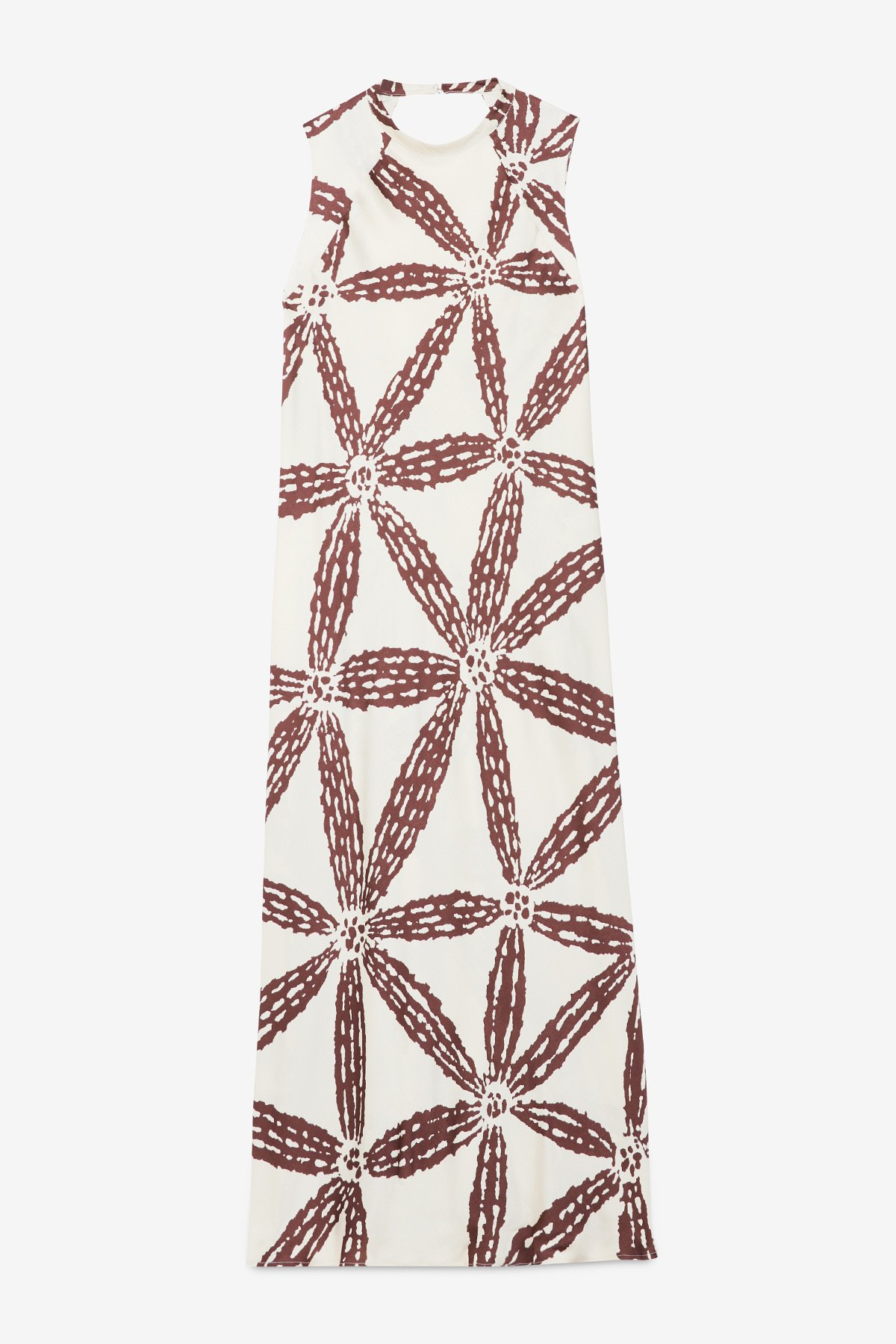 SLEEVELESS OPEN BACK ABSTRACT MAXI DRESS