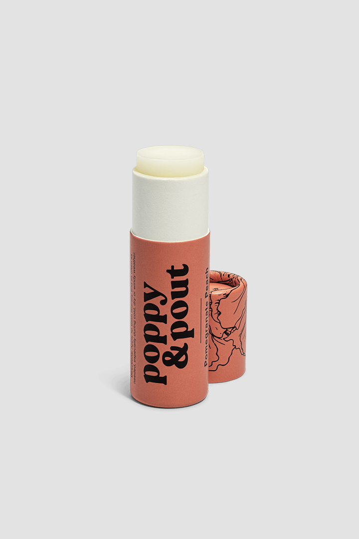 POPPY & POUT LIP BALM - POMEGRANATE PEACH