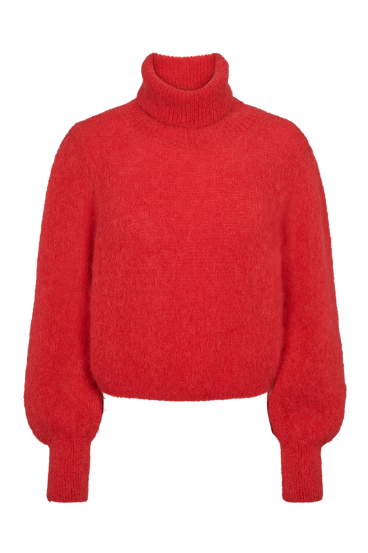 PIRO ROLLNECK ALPACA SWEATER - LIPSTICK RED